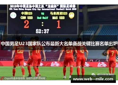 中国男足U23国家队公布最新大名单备战关键比赛名单出炉